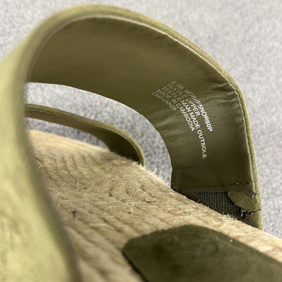 Haute Hippie Sandals Womens 6.5 Green genuine suede espadrille slip on straps - Picture 8 of 14
